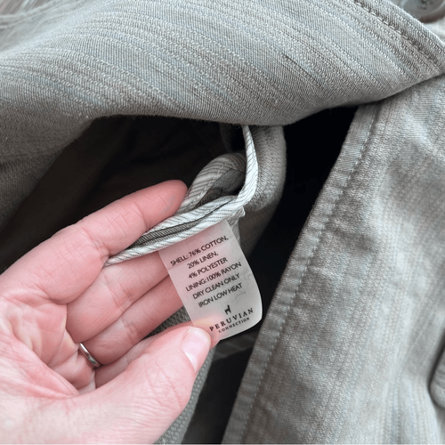 Peruvian connection linen blend striped blazer lagenlook style Women’s Size 12 - Picture 5 of 6
