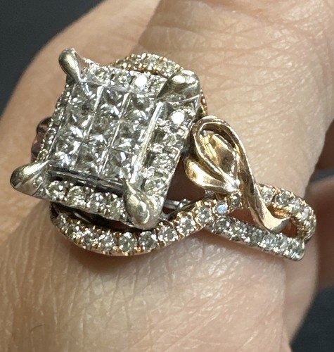 Solid 14K White & Rose Gold .875 ctw Diamond, Wedding, Engagement Ring $3,895 - Picture 10 of 13
