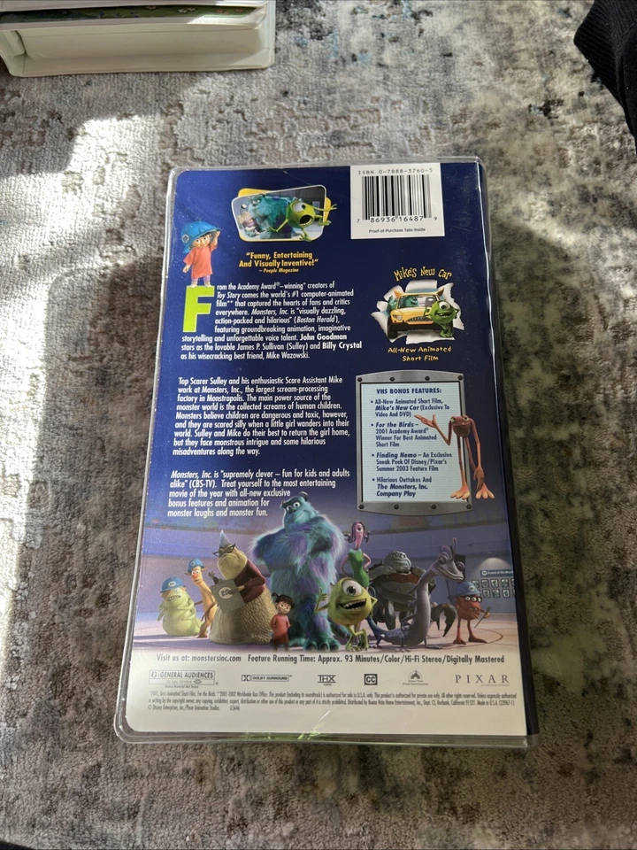 Monsters Inc Disney Pixar VHS Clamshell Blue Tape Special Edition Movie🔥 - Image 2 of 3