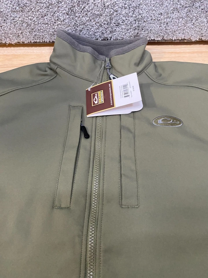 DRAKE Men's Small Windproof Softshell Kalamata Olive Jacket - Image 3 of 4