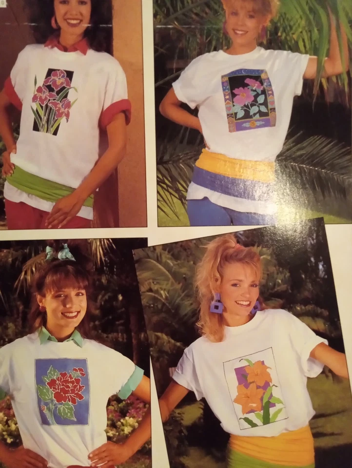 Vintage 80s Floral T Shirt Iron On Patterns Booklet 12 Iron On Template Patterns - Image 2 of 4