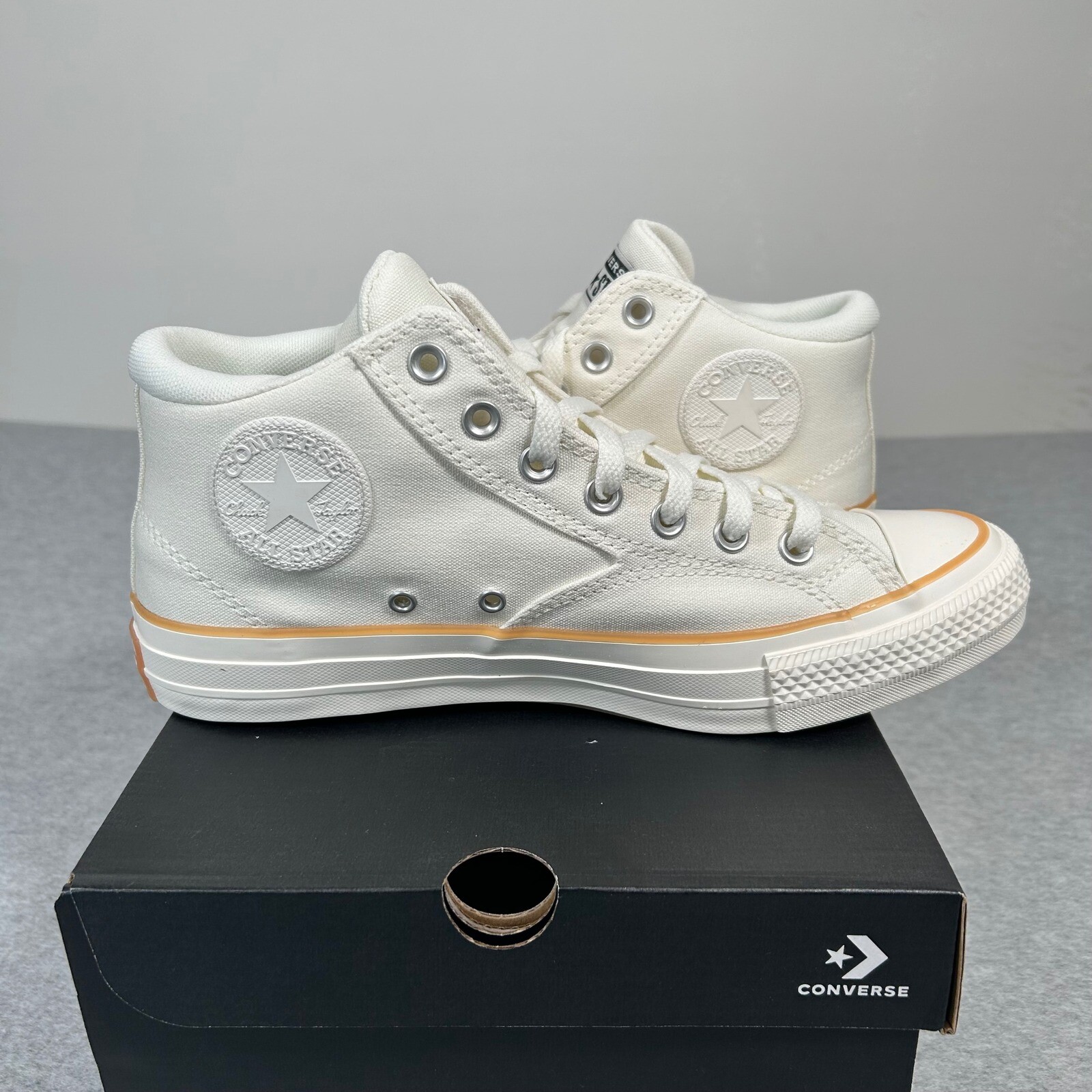 Converse Malden Street Mid Top Shoes Men 9 Egret Gum Vintage White Sneakers thumbnail 5