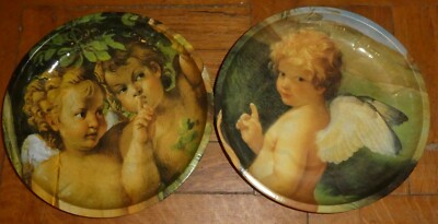 Decorated Ware 10-1/4'' X 1-1/4'' Bowls Angels Lot of 2 Die Boltze Gruppe PR4