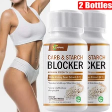 CARB BLOCKER 120 Capsules Best Starch & Fat Burner Blocker Weight Loss Diet Pill