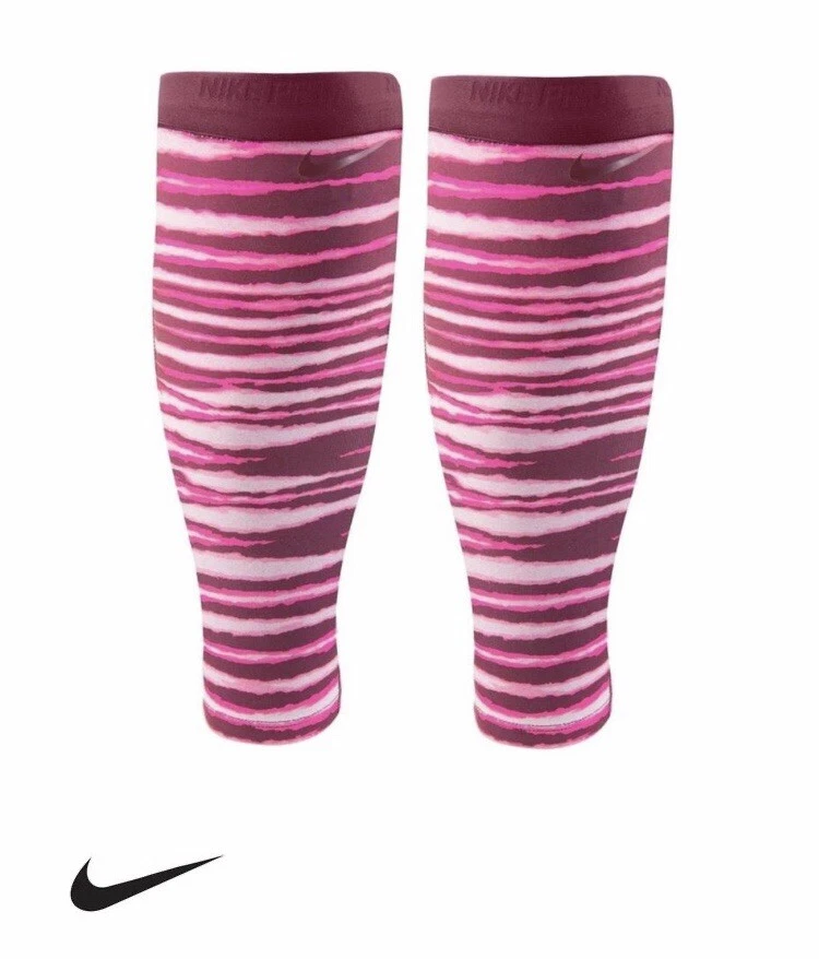 Nike Pro Calf Sleeves Pair Women's XS/S Tiger Print Fuchsia Pink