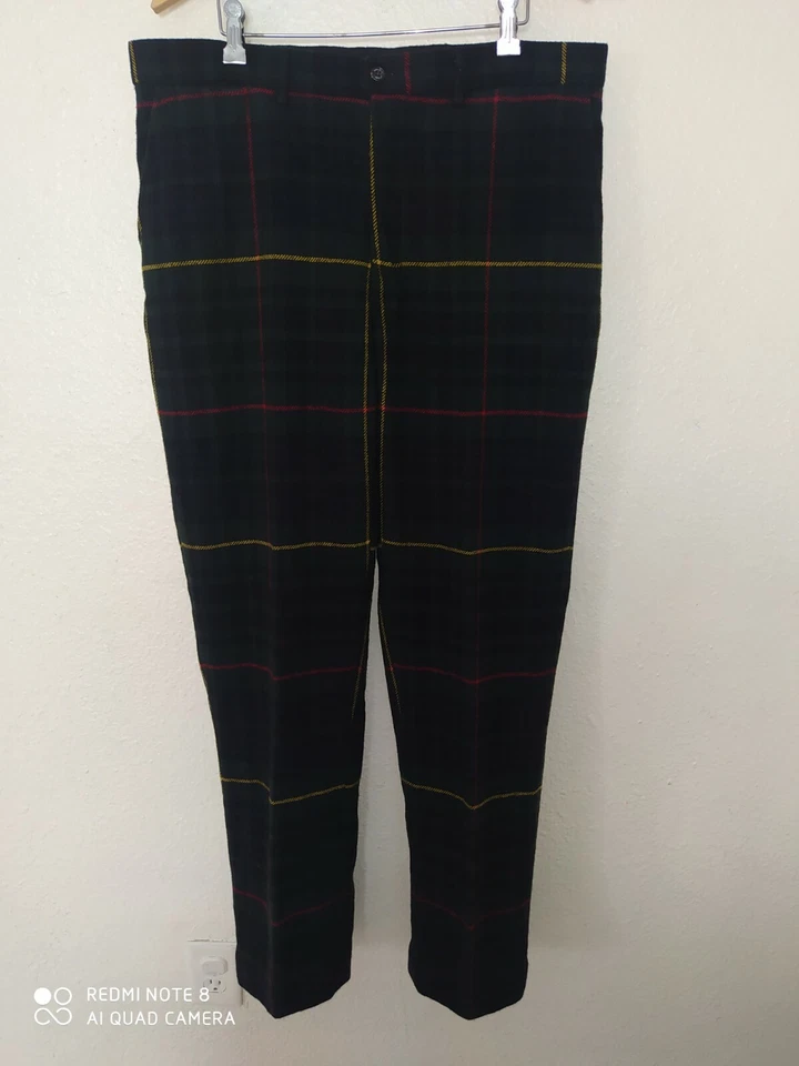POLO RALPH LAUREN Blackwatch Tartan Golf 36 X 33 Tweed Wool Flannel Pants - Image 2 of 4