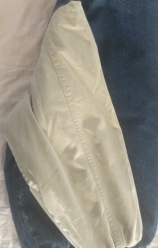 Vintage 90's Men's (XXL) Blue/Tan Denim Bomber Varsity Jacket Lined - Picture 16 of 16