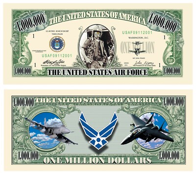 U.S. Air Force USAF $Million Dollar$ Novelty Bill Collectible