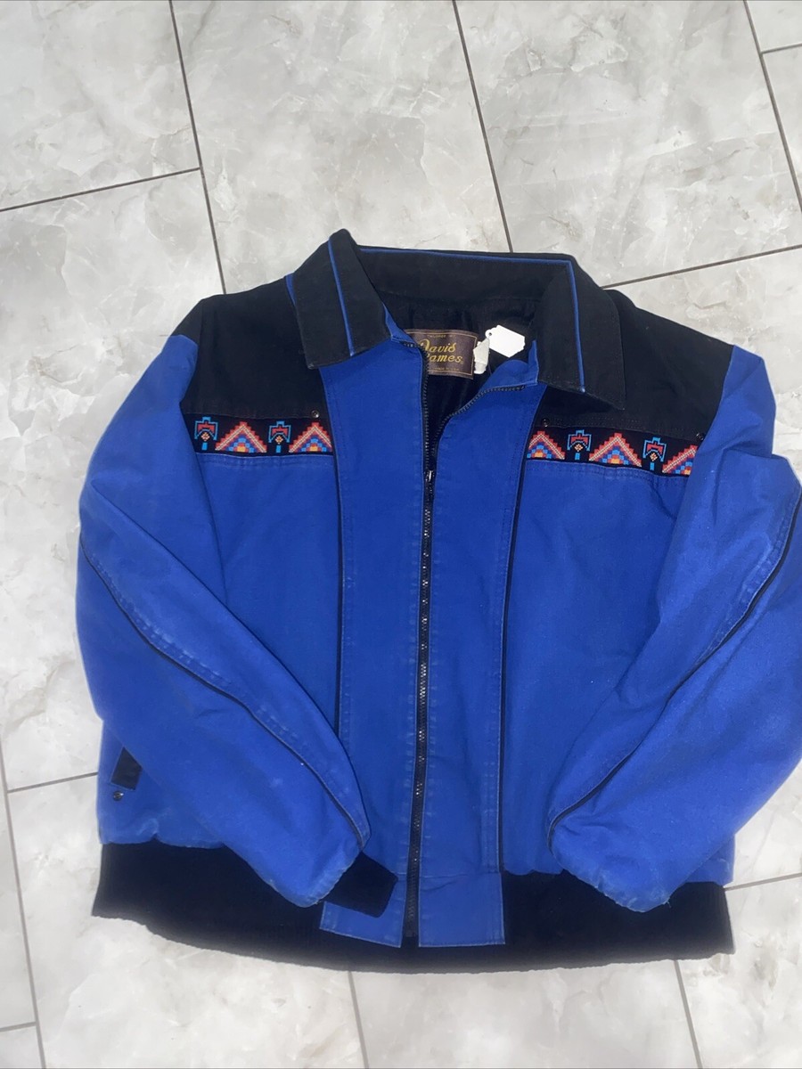 Vintage Jacket 80 Western Aztec Jacket Mens by David James Size XL USA