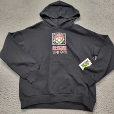 NWT Super Mario Pullover Hoodie Youth Size 18 Black Nintendo Hit On Front  Back