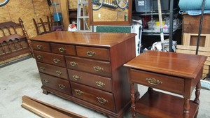 Vintage 1960s Solid Cherry Full Size Bedroom Set ...