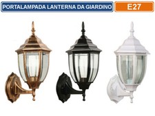  LAMPADA LANTERNA FARETTO DA MURO APPLIQUE DA GIARDINO ATTACCO E27 DA  ESTERNO