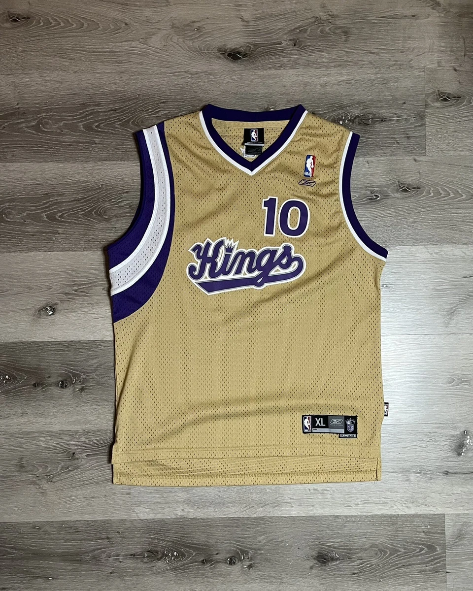 Rare Vintage Reebok NBA Sacramento Kings Mike Bibby Gold Jersey XL Youth