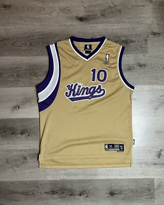 Vintage Reebok Sacramento Kings Mike Bibby Gold Jersey XL Youth