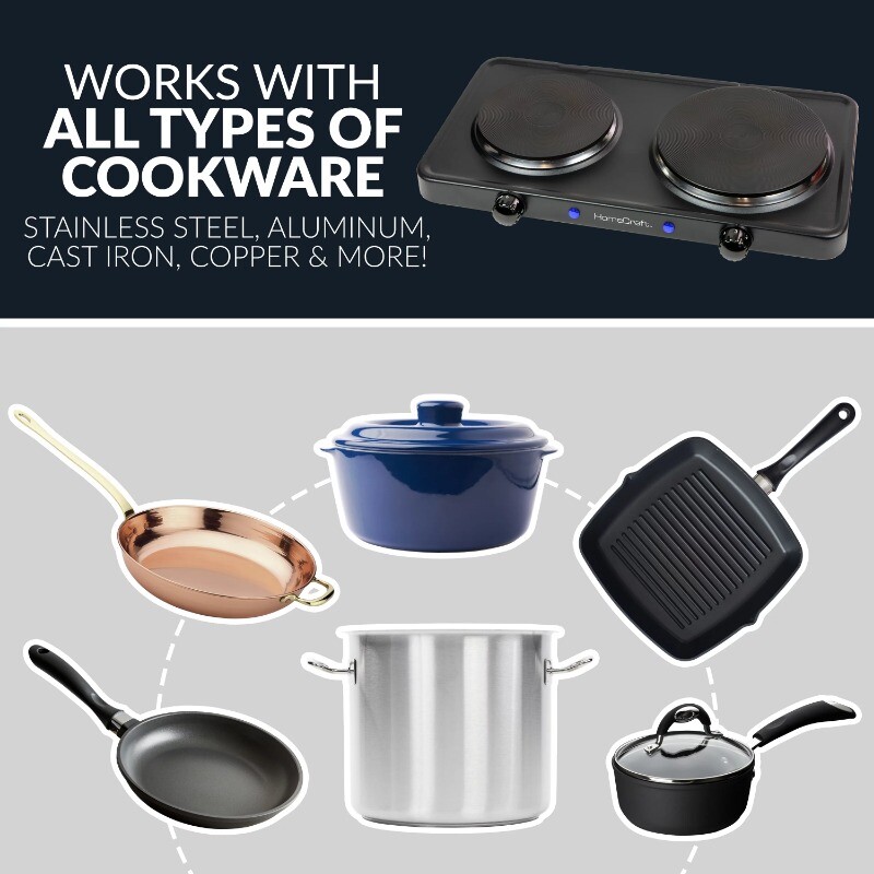 Electric Double Burner Hot Plate Heating Stove Kitchen Cooking Camping