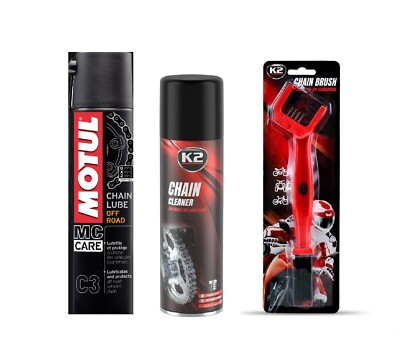 MOTUL MC CARE C3 CHAIN LUBE OFF ROAD KETTENSPRAY + KETTENREINIGER + KETTENBÜRSTE