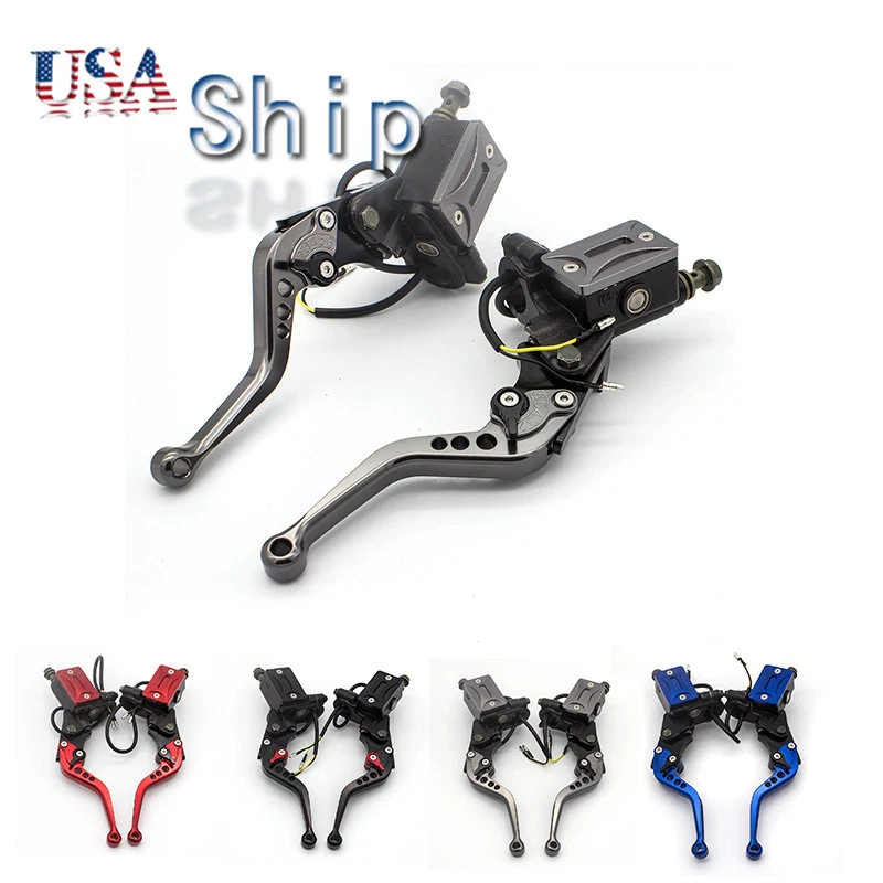 CNC Universal 22MM 7/8'' Hydraulic Brake Clutch Master Cylinder Reservoir Lever - Image 2 of 4