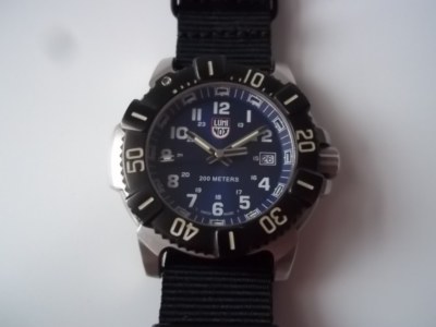 Luminox 6100 watch. Blue dial. Quartz. Pre-owned. Note: tritium is not as  bright | eBay