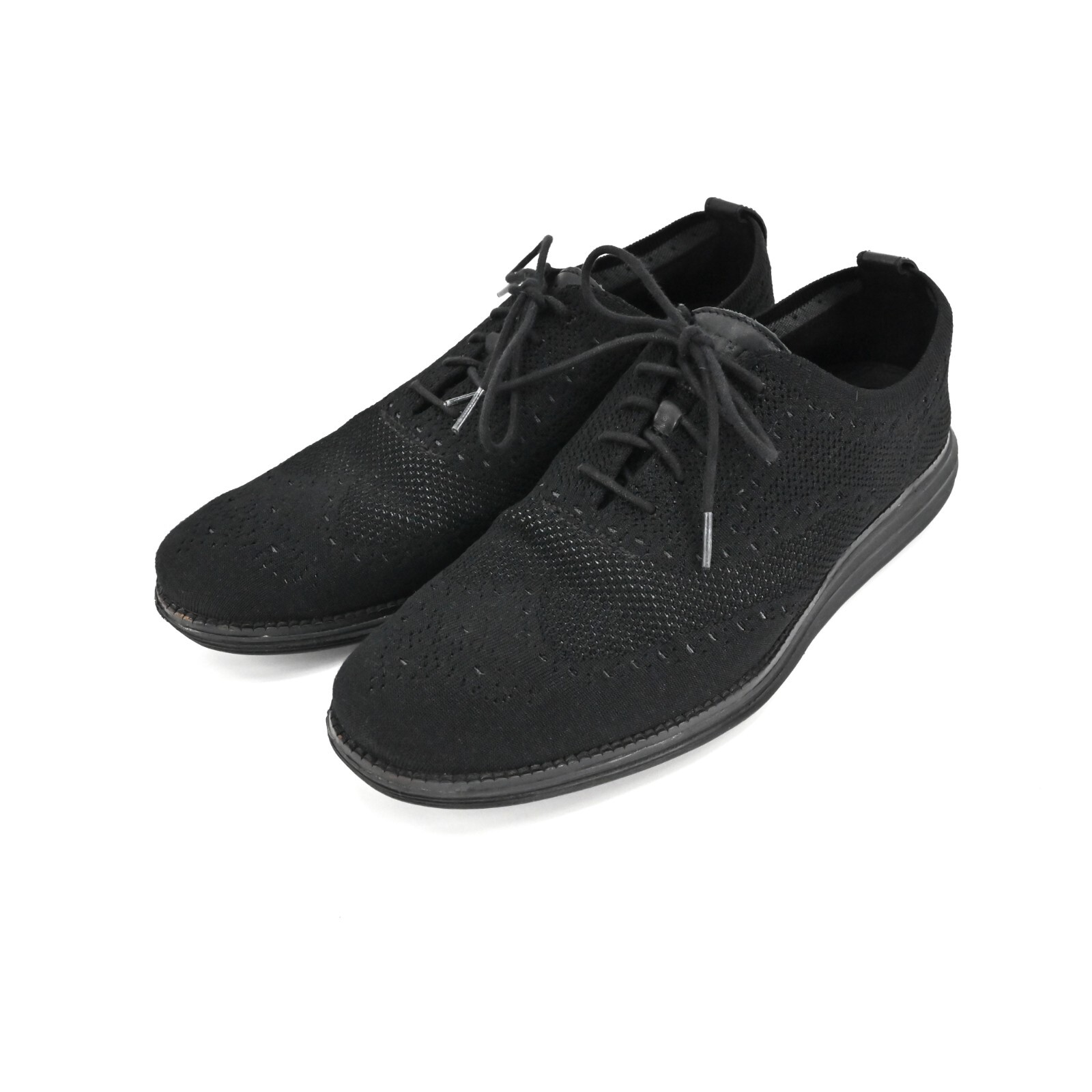 SAOLA Scarpe COLE HAAN da uomo nere taglia 12M ZeroGrand punta alare Oxford magnete cucitura