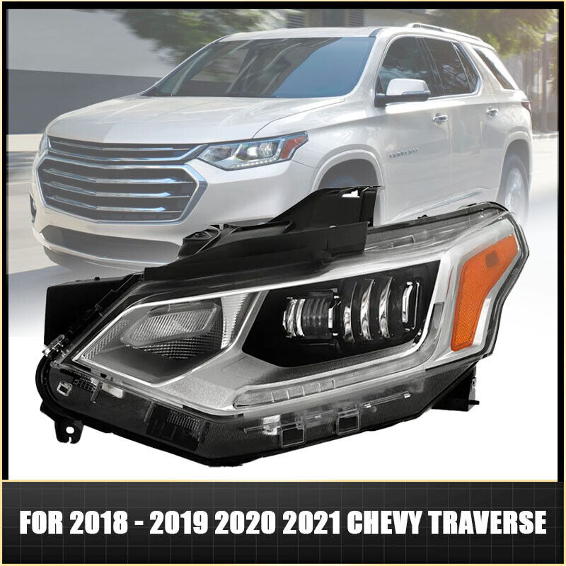 Pair For 2018-2021 Chevy Traverse HID/Xenon W/LED DRL Projector