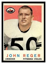 1959 TOPPS JOHN REGER #124 ROOKIE CARD PITTSBURGH STEELERS HIGHER GRADE BEAUTY