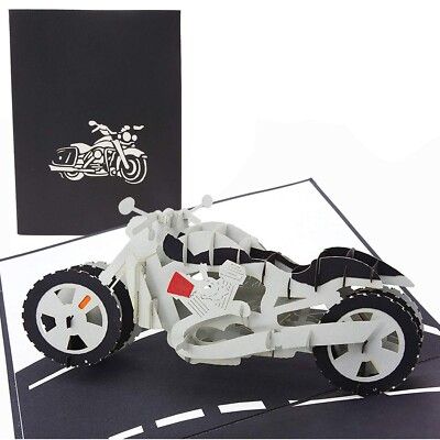 PopLife Motorcycle 3D Father s Day Pop Up Card - Happy Birthday, Graduation, ...