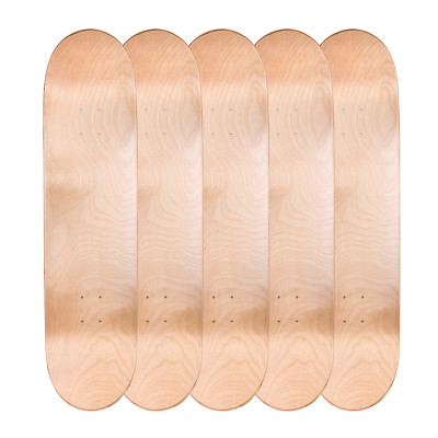 Lot of 5 Cal 7 Blank Maple 8.0'' Skateboard Deck Nature Color Bundle Combo Set 