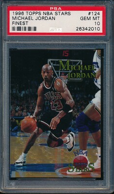 PSA 10 MICHAEL JORDAN 1996-97 TOPPS FINEST NBA STARS Bulls HOF