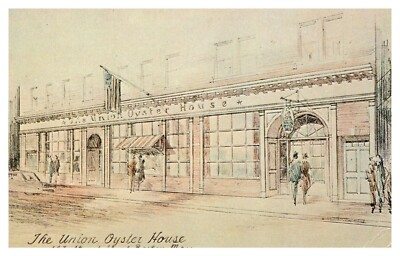 Boston MA Massachusetts Union Oyster House Artist Rendering Chrome Postcard