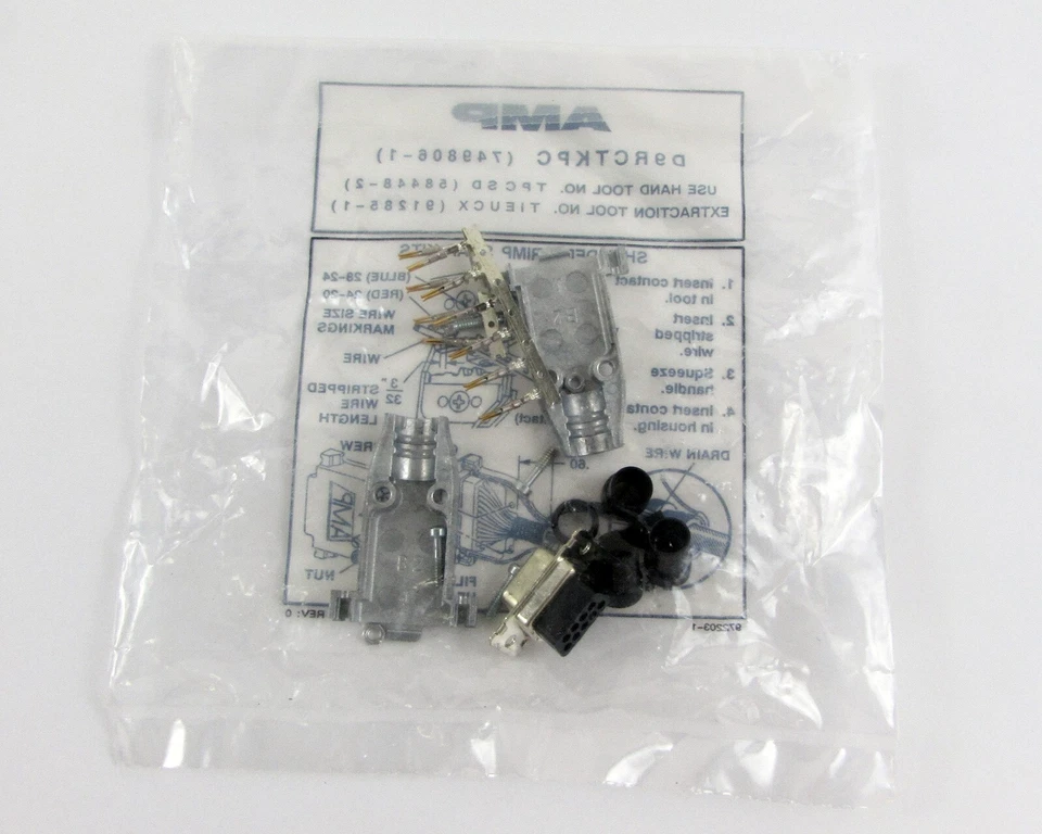 Lot of (10) AMP 749806-1 D-Sub Shielded Crimp Connector Receptacle 9 Position - Image 4 of 4