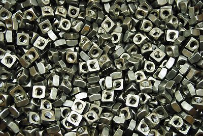 (250) Unplated 3/8-16 Square Nuts - Coarse Thread - Plain Steel