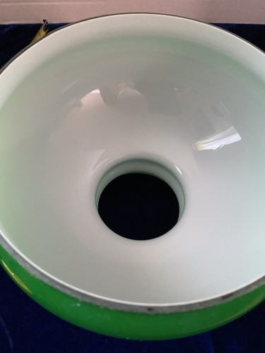 Beautiful Cased Glass Green Oil Lamp Shade 👀 - Picture 7 of 7