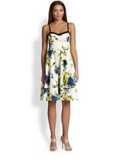 ABS Floral Midi Dress Size 4 Sweetheart Tea-Length Sundress