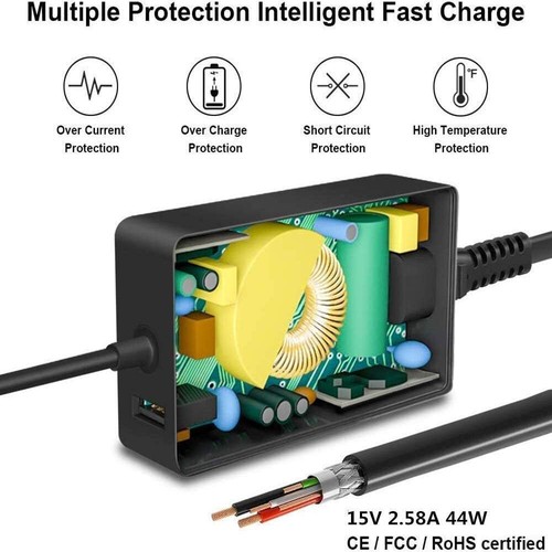 Surface Charging Cable 44 W, 15 V 2.58 A Surface Pro Charging Cable Adapter - Picture 4 of 7