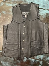 Men  s Leather Motorcycle Vest