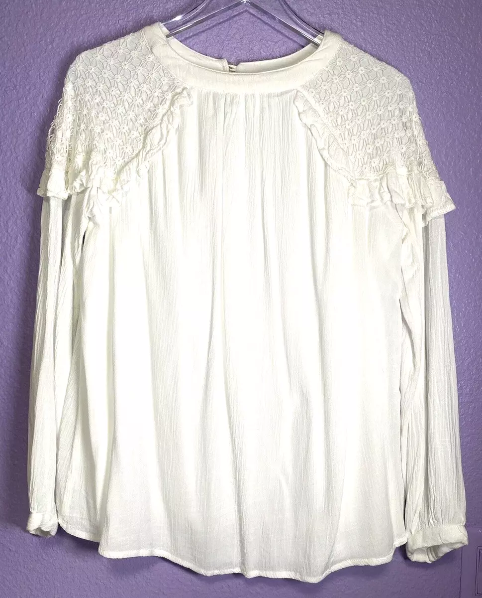 White lace sales flowy top