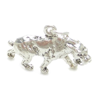 Saber Toothed Tiger charm .925 x 1 Sabre tooth tigers Dinosaurs charms --SFP