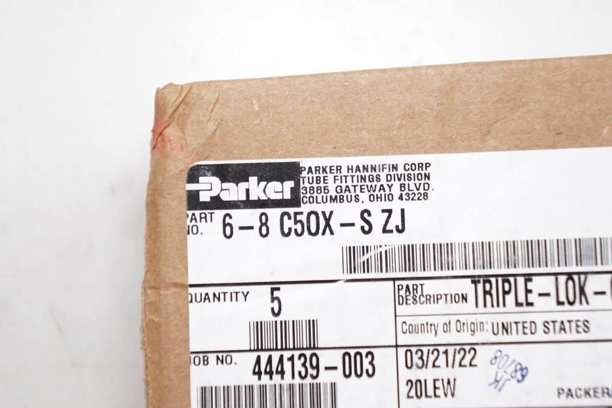 5 Pack Parker Male 3/8