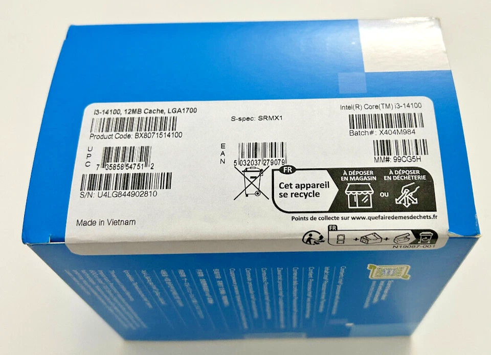 INTEL CPU I3-14100F 4,7GHZ 12MB CACHE SOCKET 1700 6 Core BX8071514100F - Immagine 2 di 3