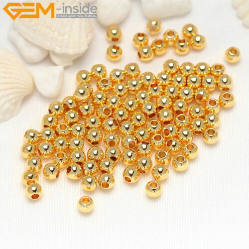 14K Gold Filled Round Yellow Spacer Loose Beads For Jewelry Making 100 Pieces - Picture 13 of 26