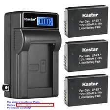 Kastar Battery LCD Wall Charger for Canon LP-E17 LC-E17  Canon EOS 77D Camera