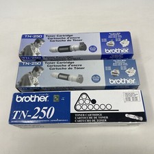 LOT OF 3 GENUINE OEM BROTHER TN-250 BLACK TONER CARTRIDGE DCP-1000