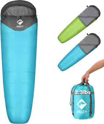 Mummy Sleeping Bag, Lightweight Backpacking Sleeping Bag for Adults & Kids, Camp