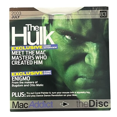 MacAddict CD-ROM The Disc July 2003 #83 The Hulk