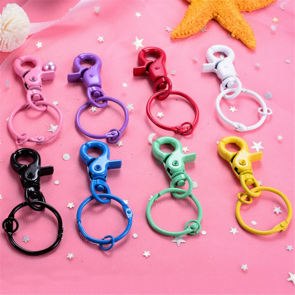 5 pcs Thicken Metal Lobster Clasps Swivel Hooks Clips Keyring Keychain Key Rings - Image 2 of 4