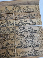 Antique Buddhist Palm Leaf Manuscript Illustrated Buddhist art