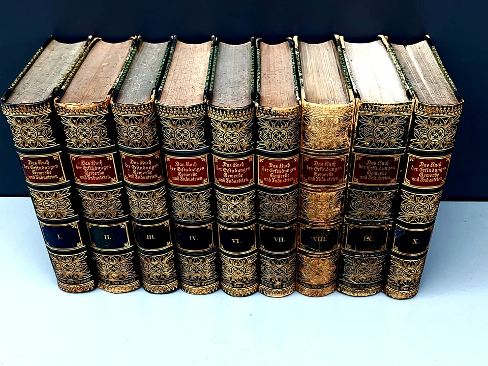 Das Buch der Erfindungen Gewerbe+Industrien in 9 von 10 Bänden   HALBLEDER - Bild 2 von 4
