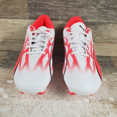 PUMA ULTRA PLAY FG Mens Cleats Sz 8.5 White Black Fire  display picture 2