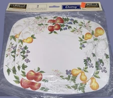 Vtg Corelle Coordinates CHUTNEY Stove & Counter Mat Trivet HotPad Set of 2 NEW