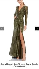 Ieena Mac Duggal Black Long Sleeve Tuxedo Gown Size 16